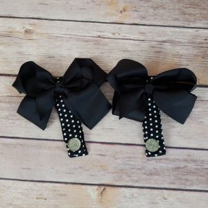 Poppy Clips - Black and white polka dot